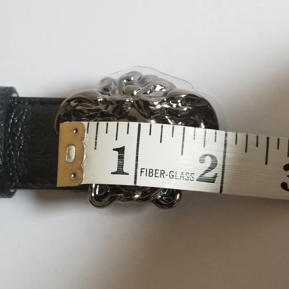 Versace La Medusa Leather Belt Black Size 36 (90cm)